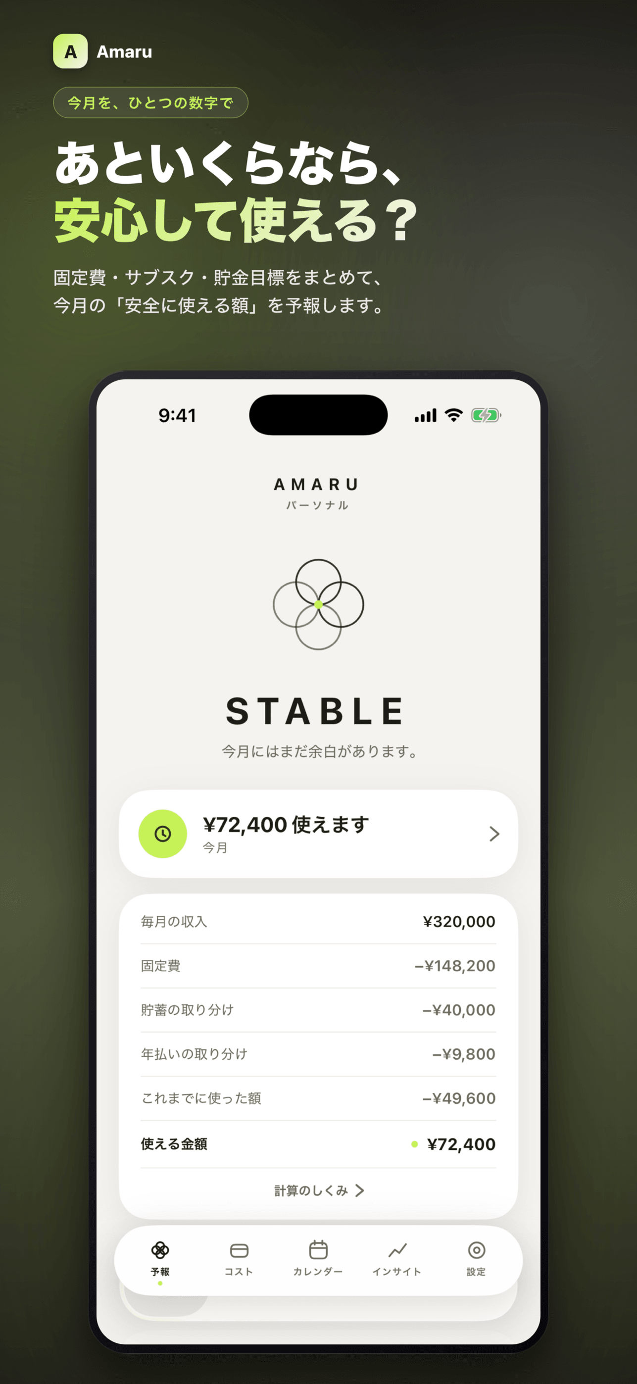 Amaru: 今月のSafe to Spend