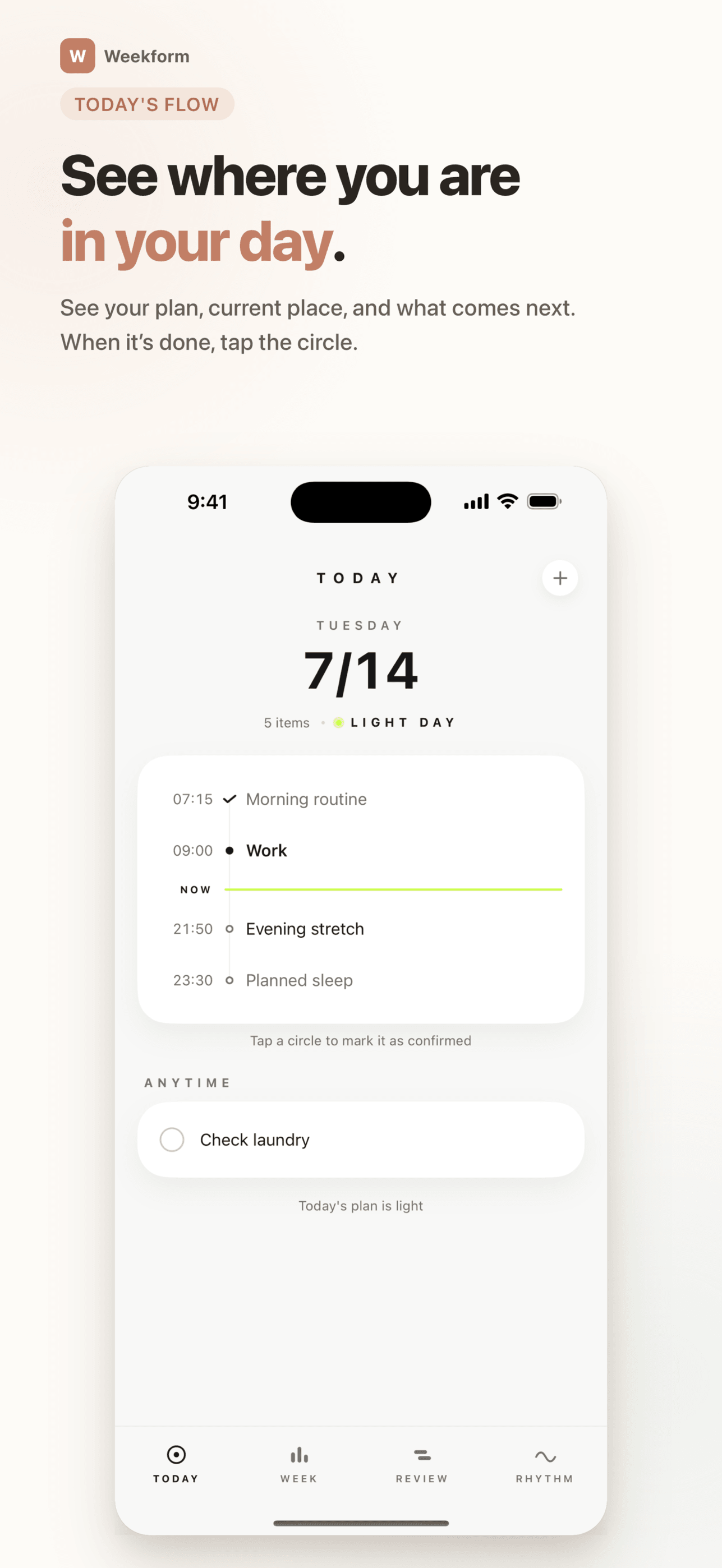 Weekform App Store screenshot